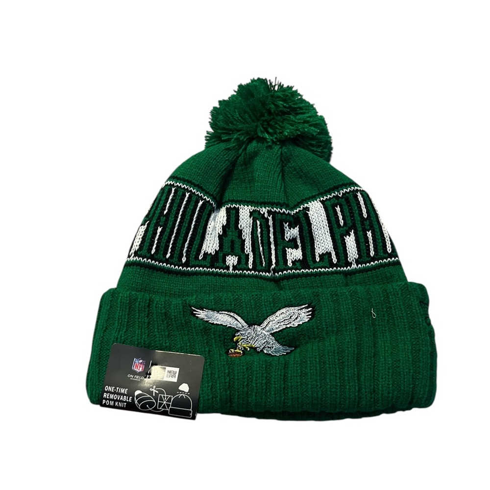 Philadelphia Eagles New Era Knit Pom Beanie NFL Green Winter Cap